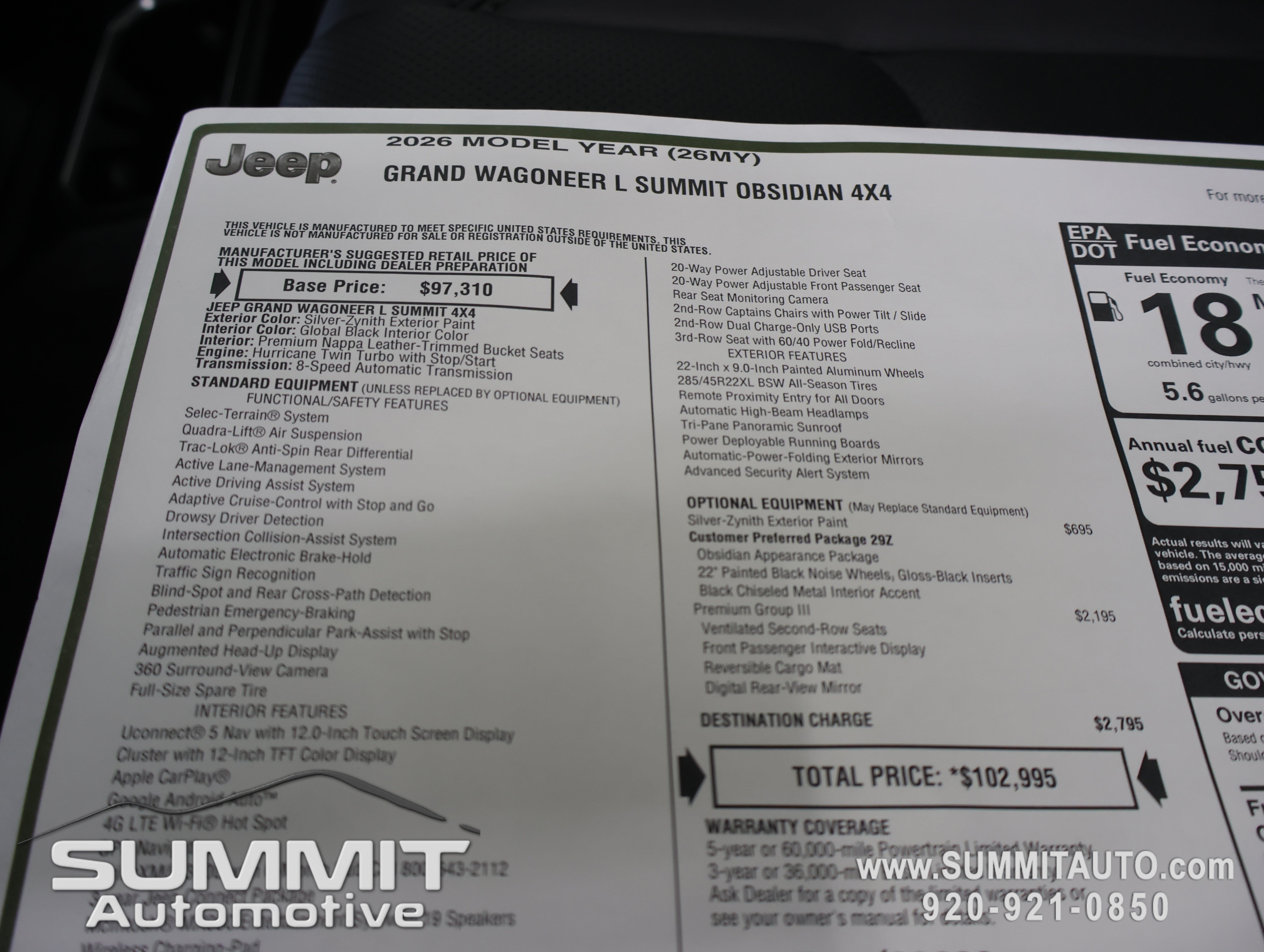 New 2026 Jeep Grand Wagoneer L Summit w/ Premium Group III AWD/4WD image 44