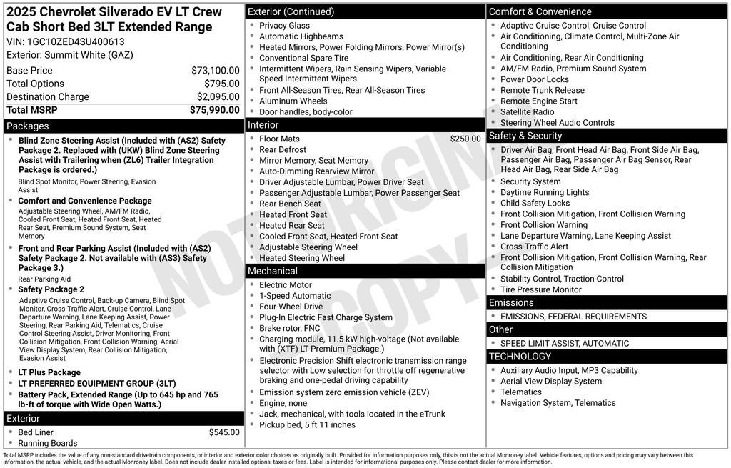 New 2025 Chevrolet Silverado EV LT image 5