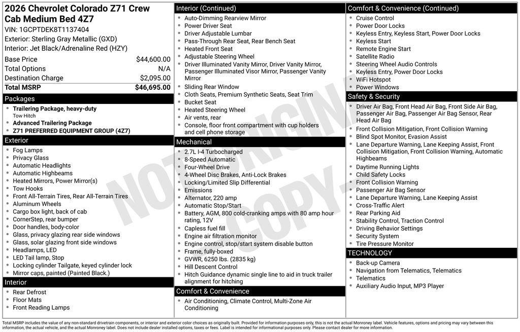 Used 2026 Chevrolet Colorado Z71 AWD/4WD image 17