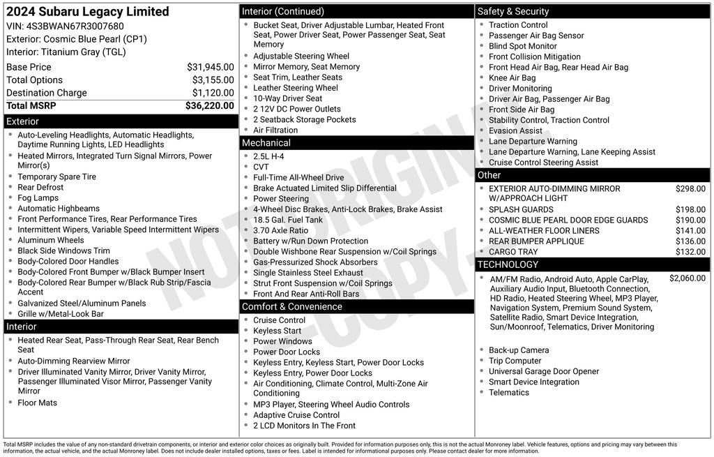 Certified 2024 Subaru Legacy Limited image 41
