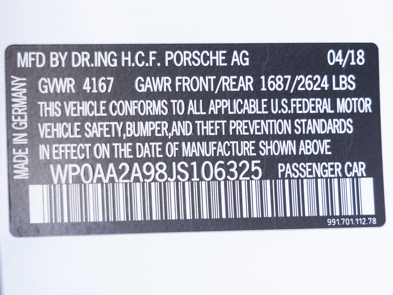 Certified 2018 Porsche 911 Carrera T RWD image 34