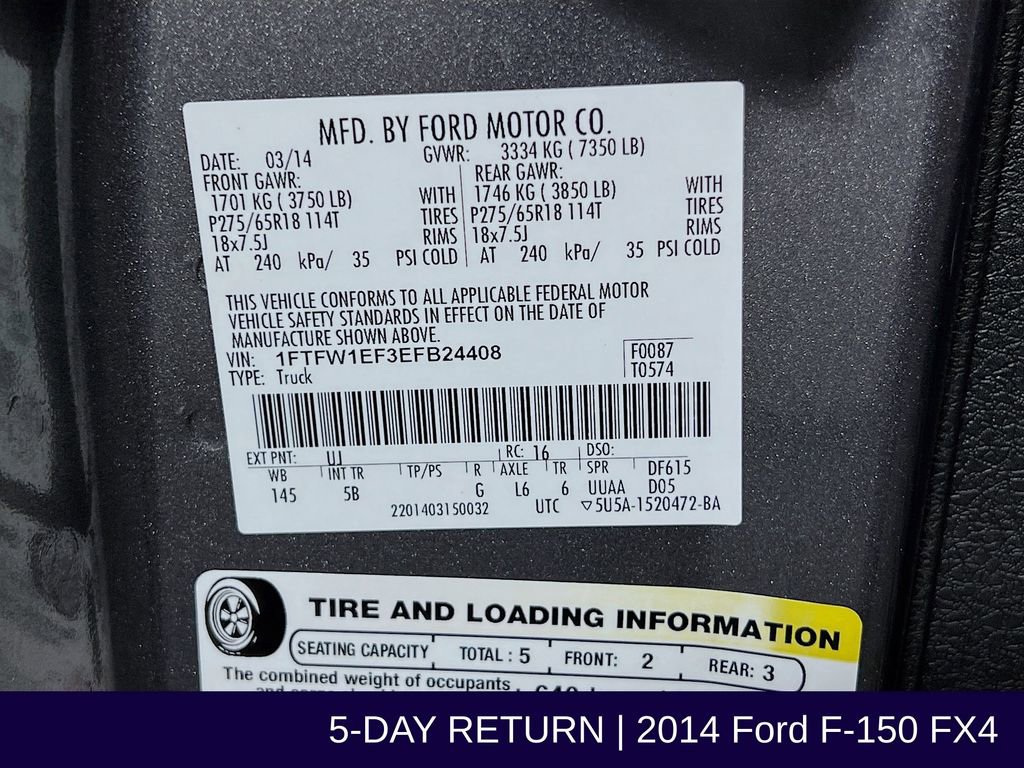 Used 2014 Ford F150 FX4 w/ Equipment Group 402A Luxury image 38