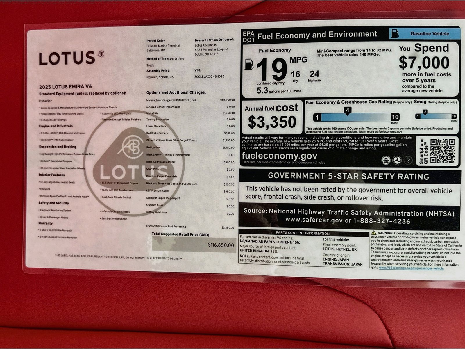 New 2025 Lotus Emira RWD image 39