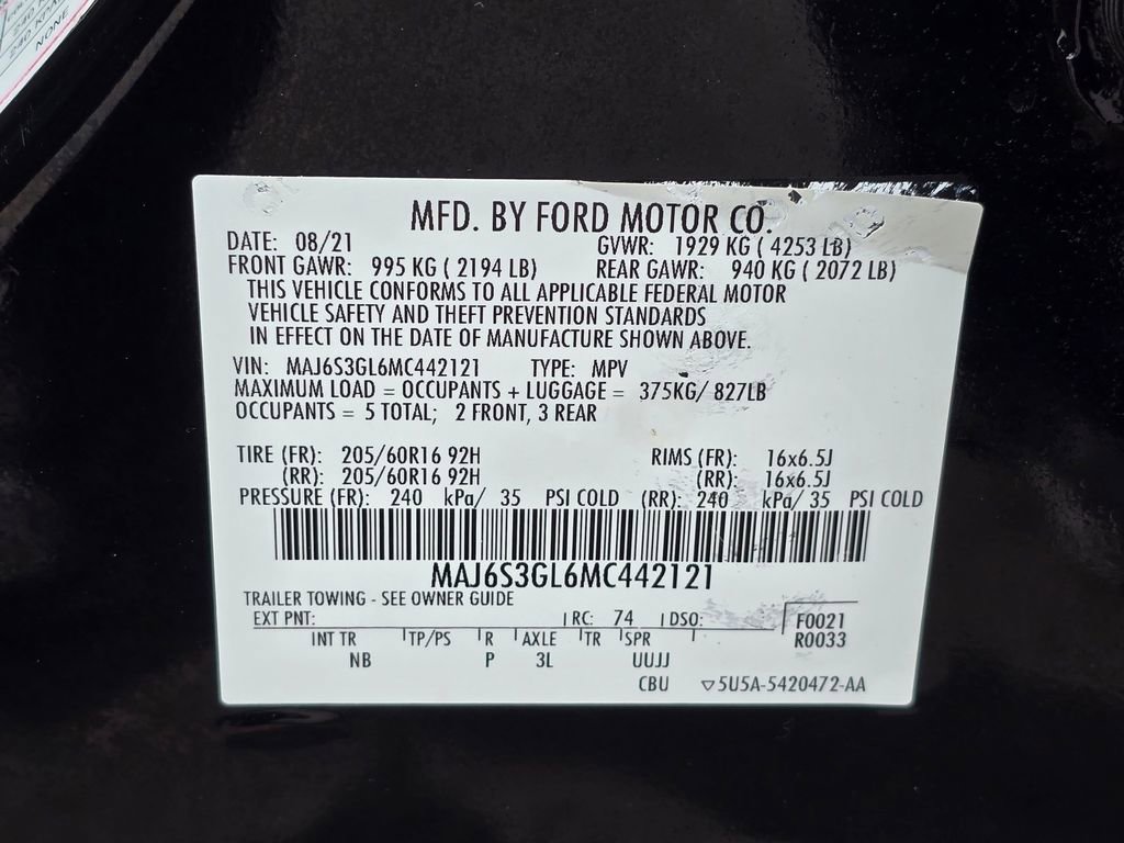 Used 2021 Ford EcoSport SE w/ Interior Protection Package AWD/4WD image 32