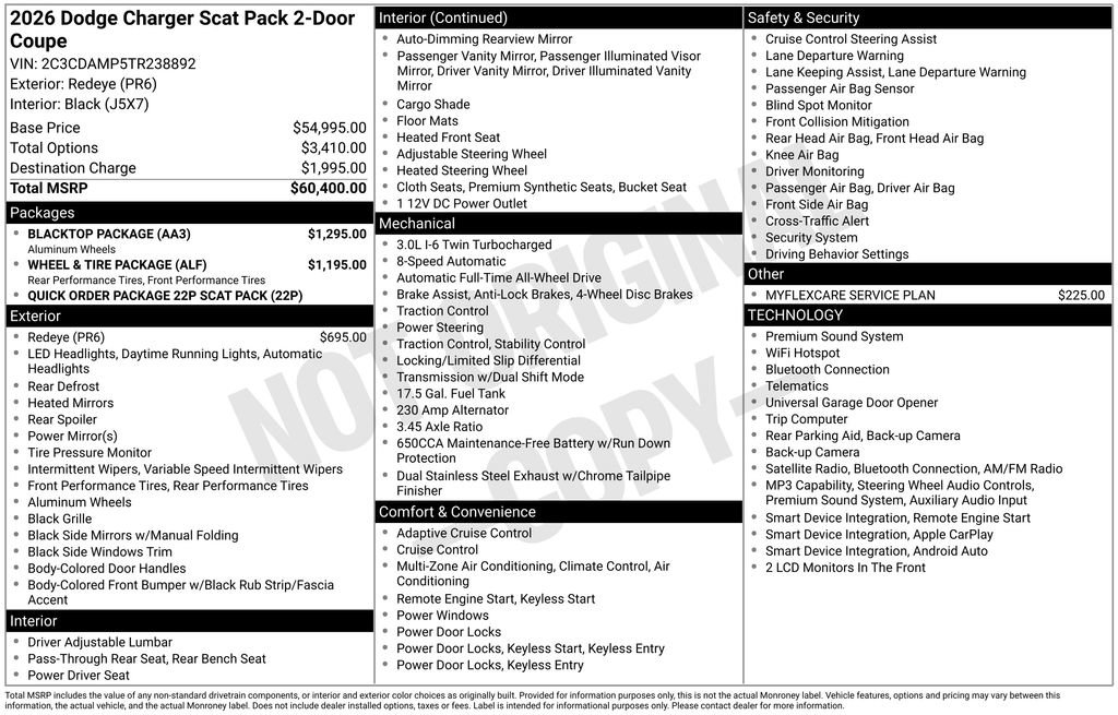New 2026 Dodge Charger Scat Pack w/ Blacktop Package AWD/4WD image 30