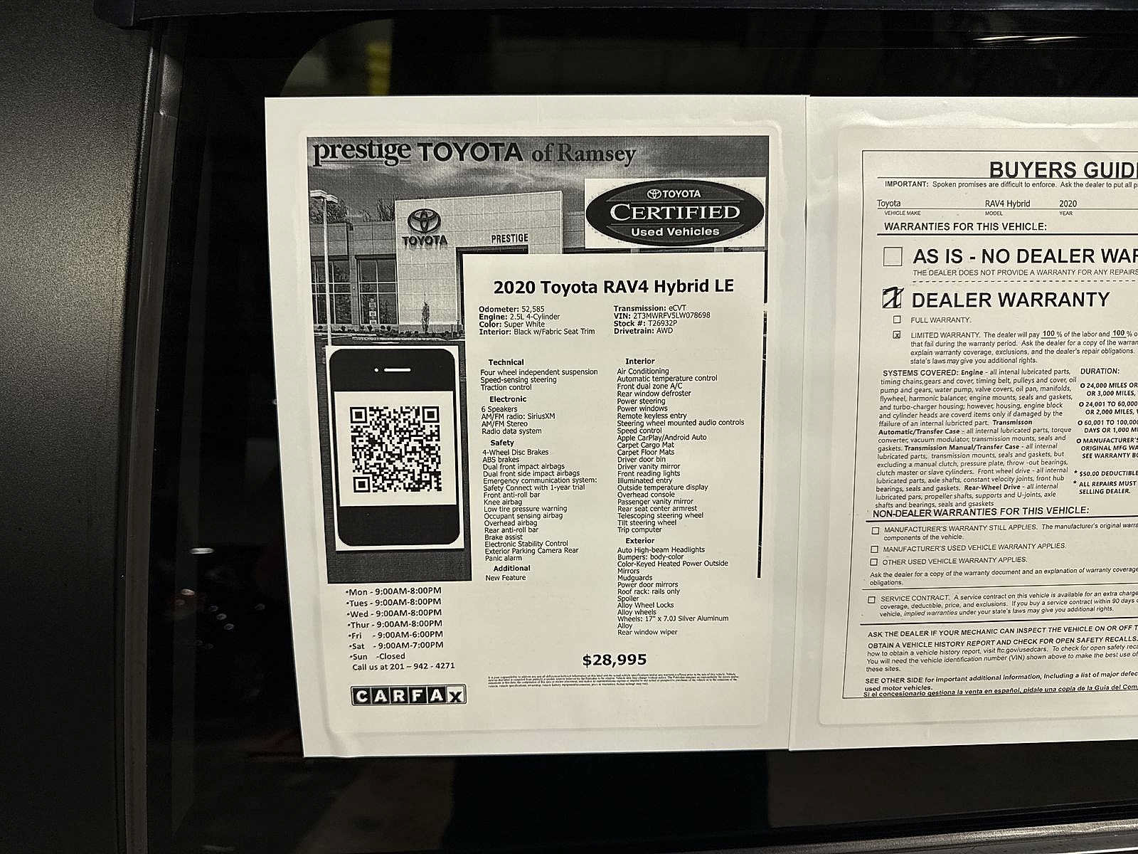 Used 2020 Toyota RAV4 LE w/ Carpet Mat Package AWD/4WD image 13