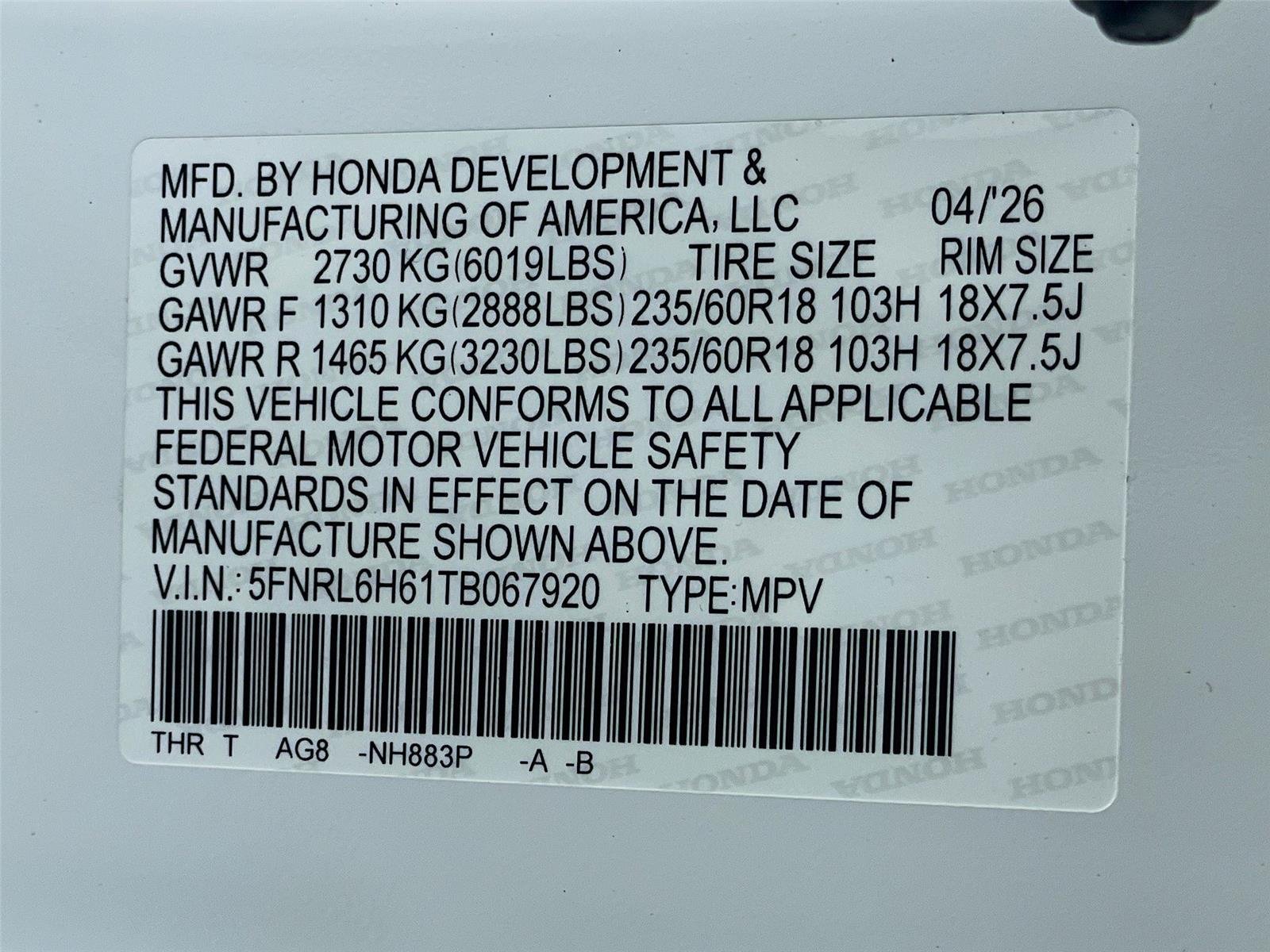 New 2026 Honda Odyssey EX-L image 26