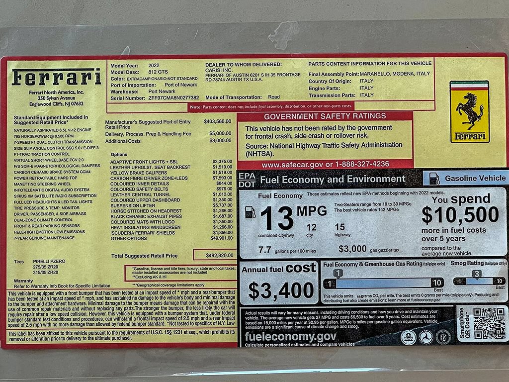 Certified 2022 Ferrari 812 GTS RWD image 39