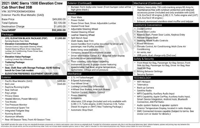 Certified 2021 GMC Sierra 1500 Elevation w/ LPO, Elevation Black Package AWD/4WD image 6