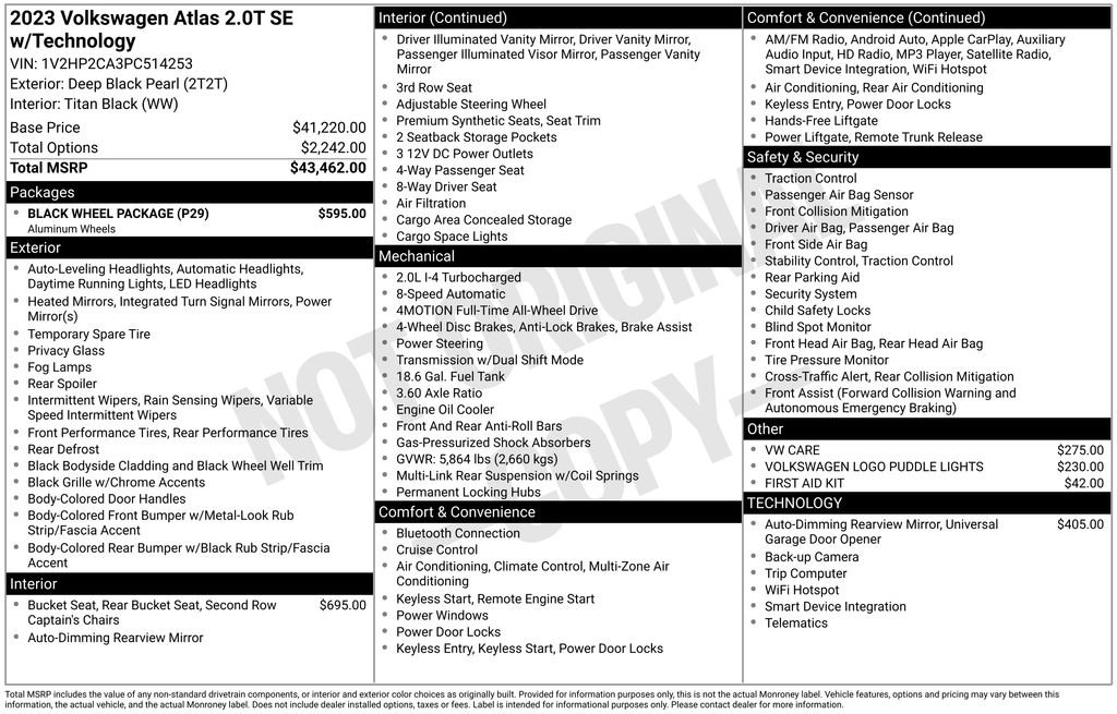 Used 2023 Volkswagen Atlas SE w/ Black Wheel Package image 2