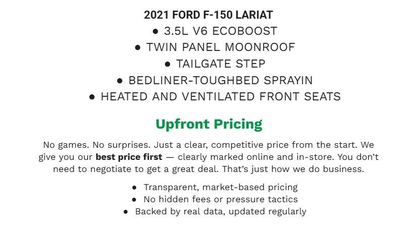 Certified 2021 Ford F150 Lariat w/ Equipment Group 502A High image 2