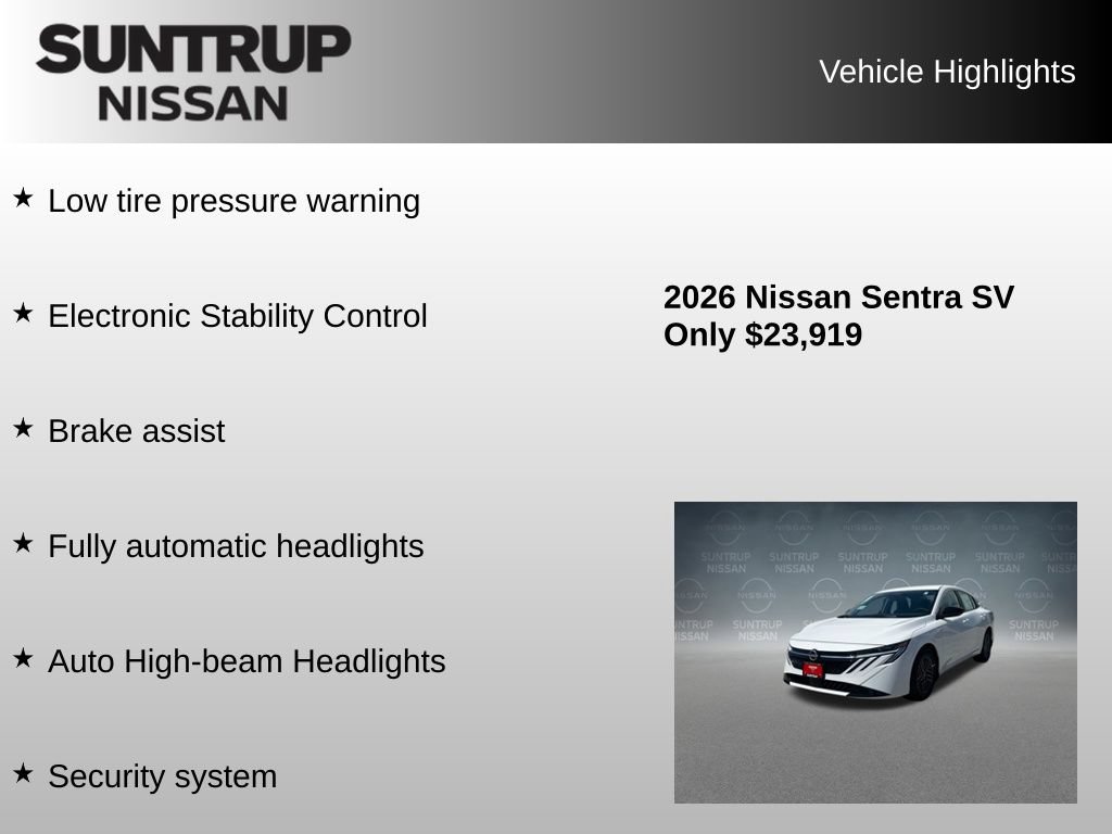 Used 2026 Nissan Sentra SV w/ SV Convenience Package FWD image 27
