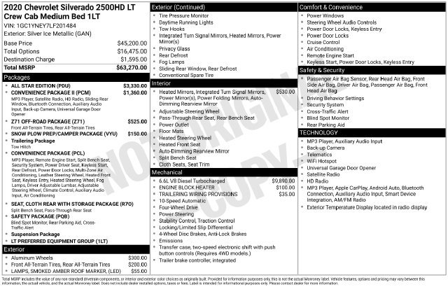 Used 2020 Chevrolet Silverado 2500 LT w/ All Star Edition AWD/4WD image 34