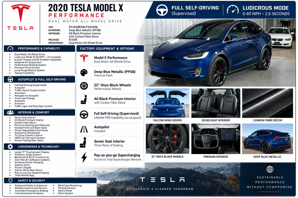 Used 2020 Tesla Model X Performance AWD/4WD image 2