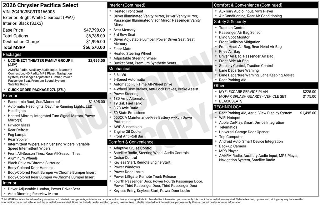 New 2026 Chrysler Pacifica Select image 6