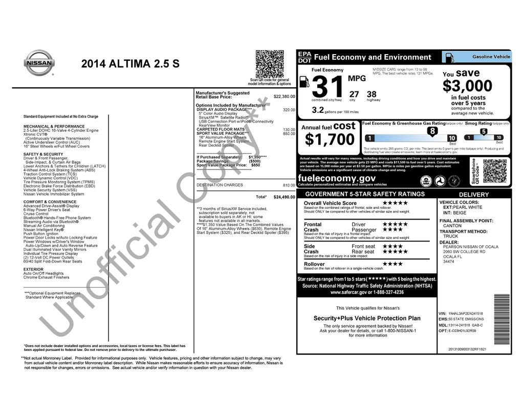 Used 2014 Nissan Altima 2.5 S w/ Sport Value Package image 46