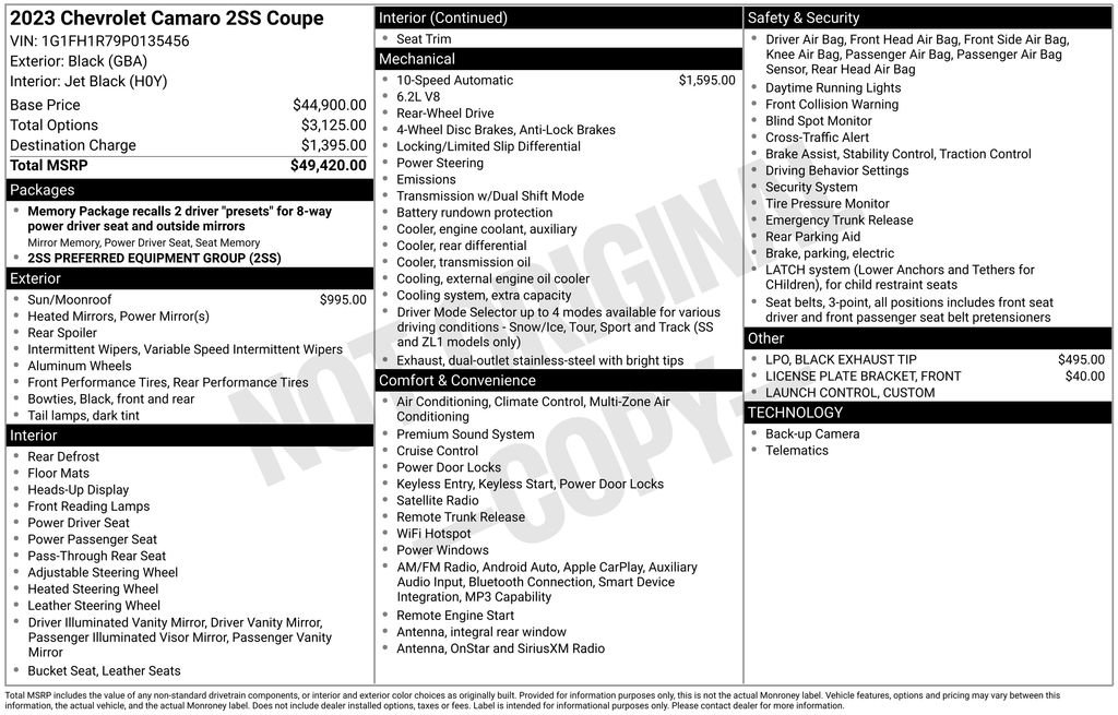 Used 2023 Chevrolet Camaro SS RWD image 9