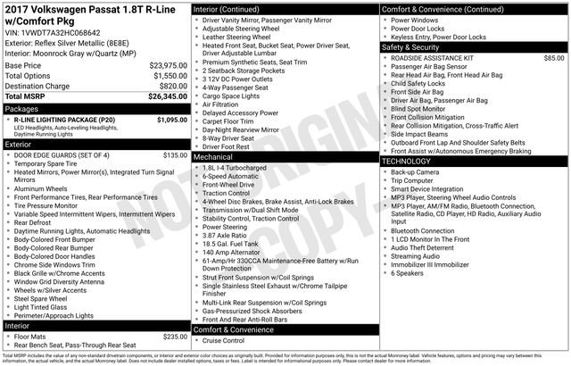 Used 2017 Volkswagen Passat 1.8T R-Line w/ R-Line Lighting Package FWD image 24