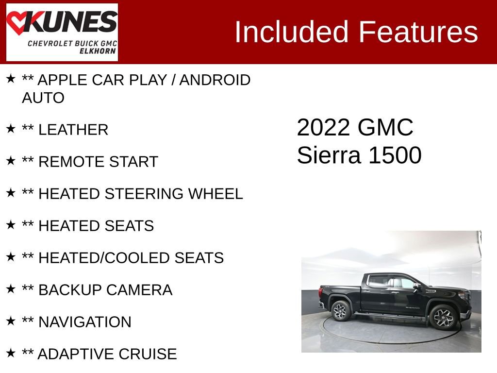 Used 2022 GMC Sierra 1500 SLT w/ SLT Convenience Package AWD/4WD image 2