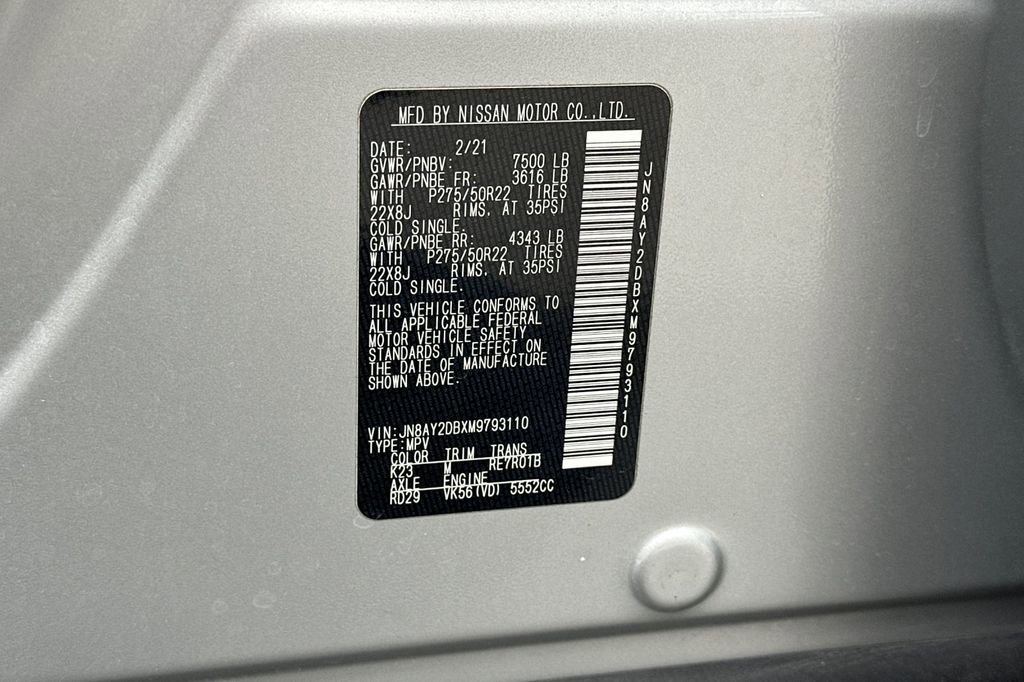 Used 2021 Nissan Armada Platinum w/ Captain's Chairs Package image 32