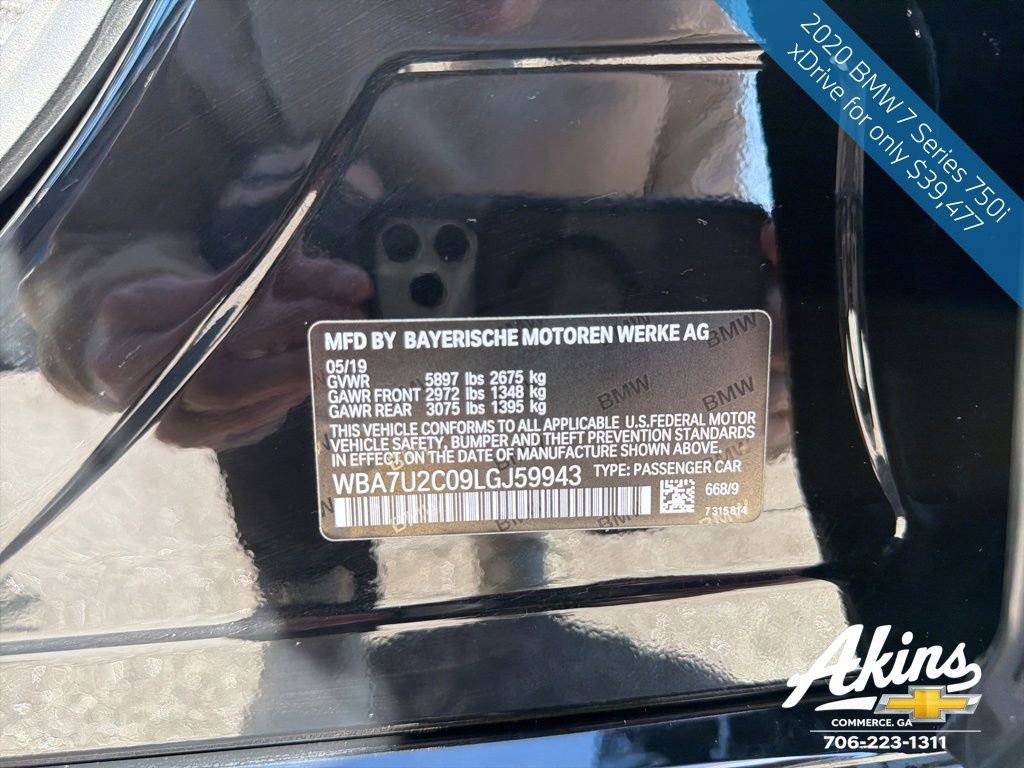 Used 2020 BMW 750i xDrive w/ Executive Package image 20