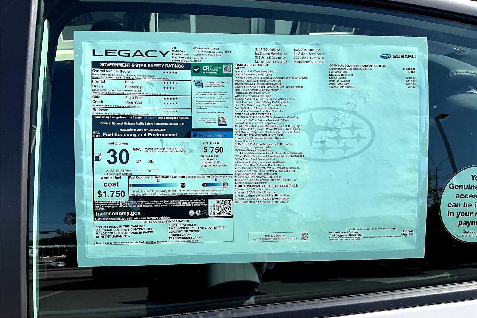 New 2025 Subaru Legacy Limited image 19