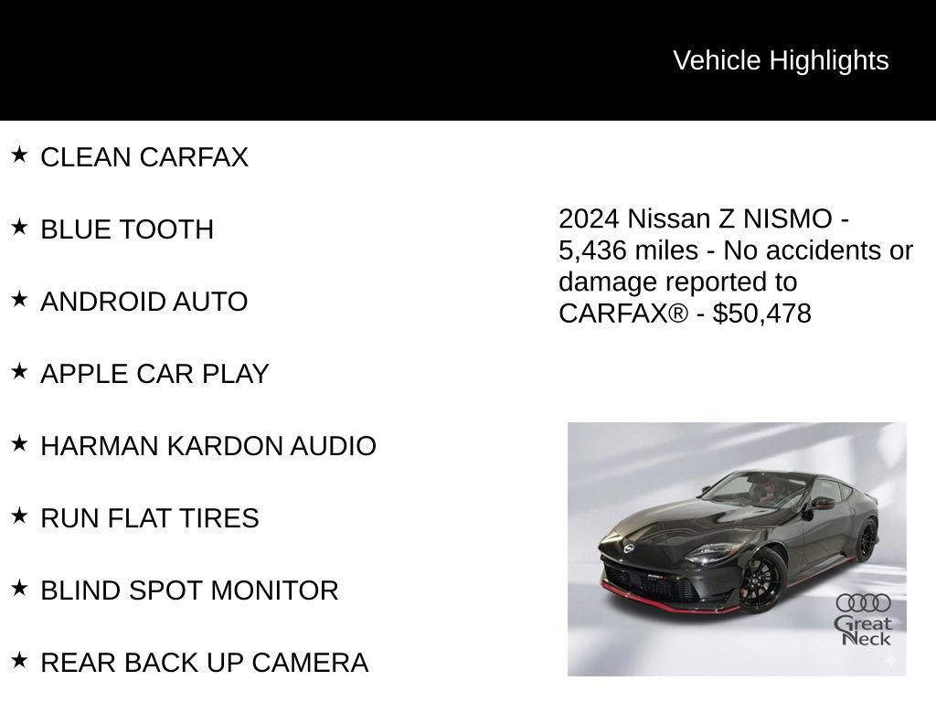 Used 2024 Nissan Z NISMO w/ Floor Mat Package image 9