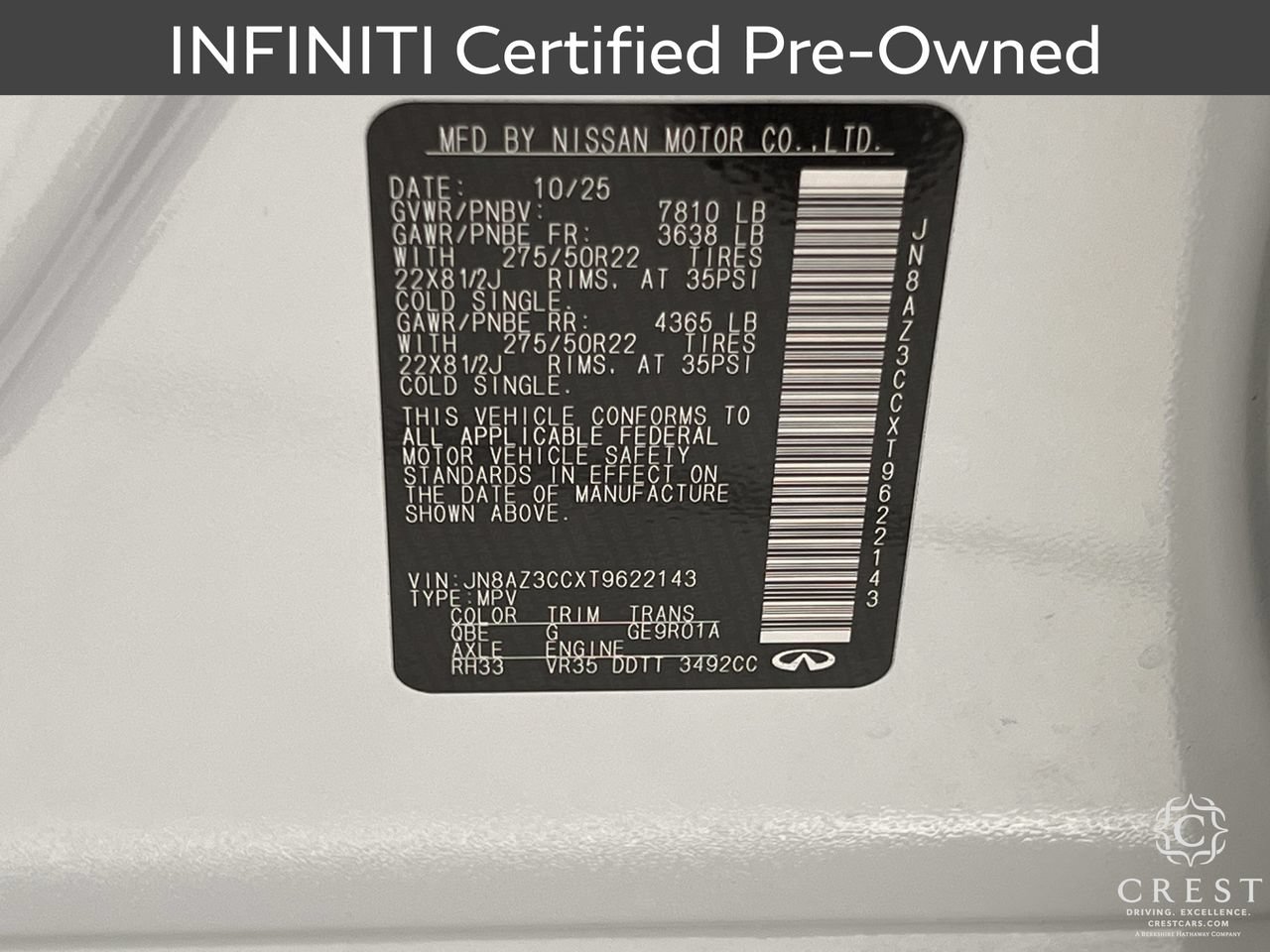 Certified 2026 INFINITI QX80 Autograph w/ Premium Cargo Package AWD/4WD image 34