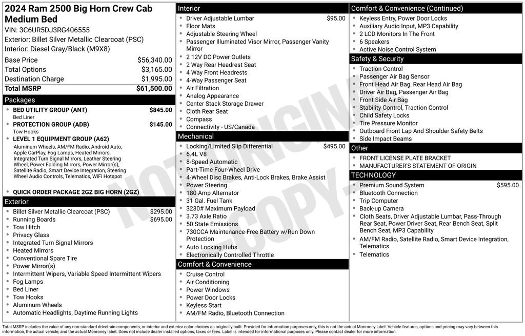 Used 2024 RAM 2500 Big Horn w/ Bed Utility Group AWD/4WD image 32