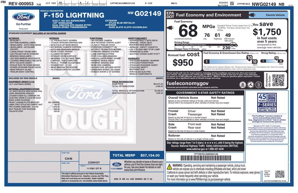 Used 2022 Ford F150 Lightning XLT w/ Max Trailer Tow Package image 14