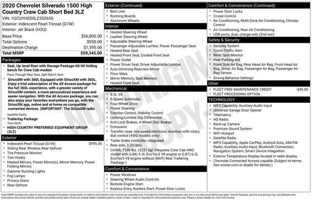 Used 2020 Chevrolet Silverado 1500 High Country AWD/4WD image 3