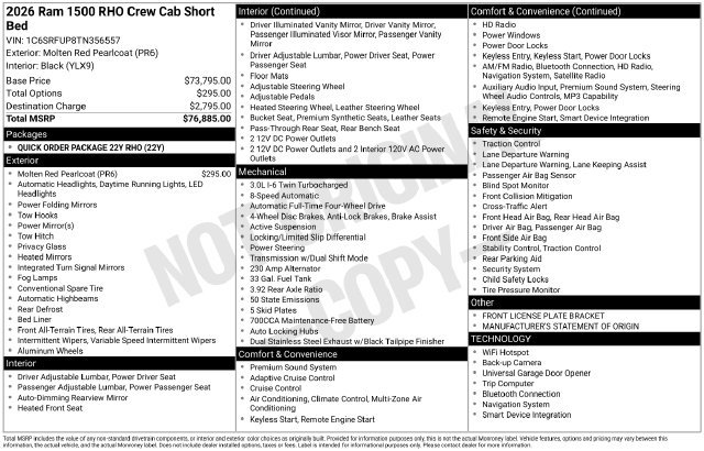 New 2026 RAM 1500 RHO AWD/4WD image 34