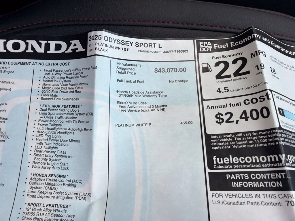 Used 2025 Honda Odyssey Sport-L image 40