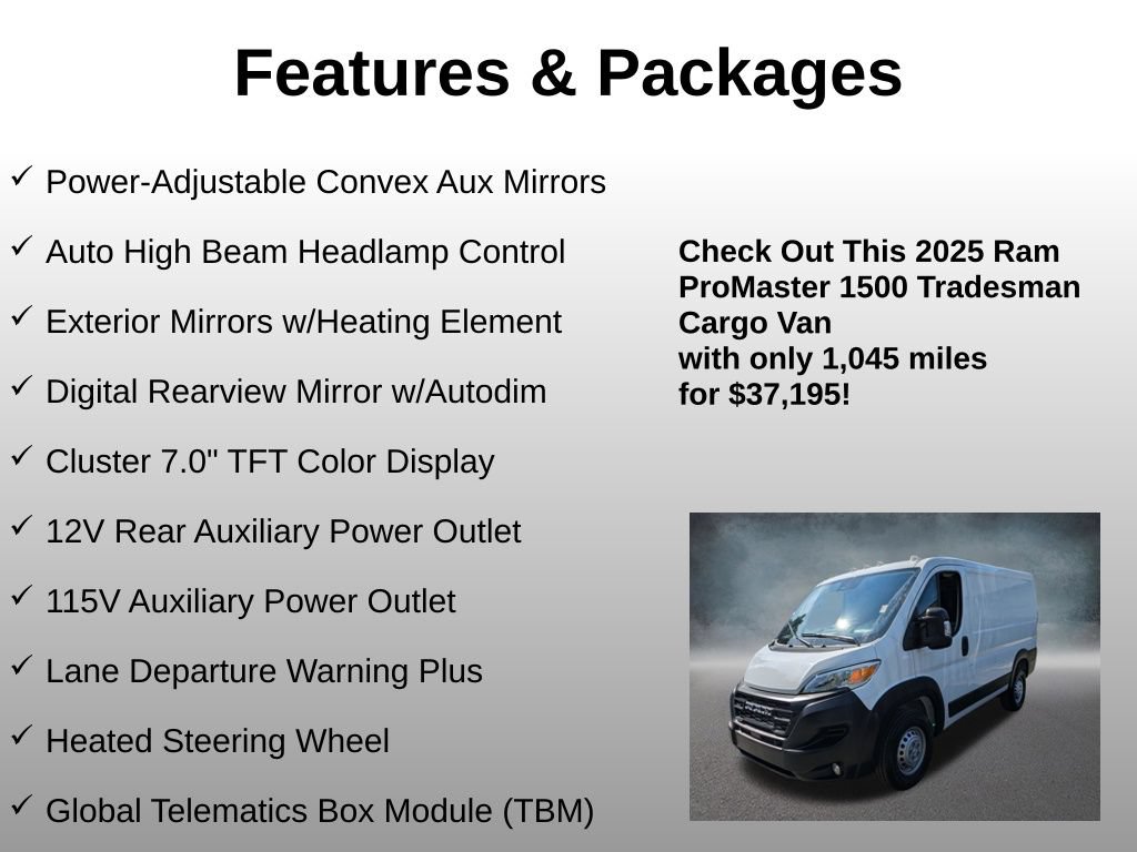 Used 2025 RAM ProMaster 1500 w/ Premium Convenience Group FWD image 18