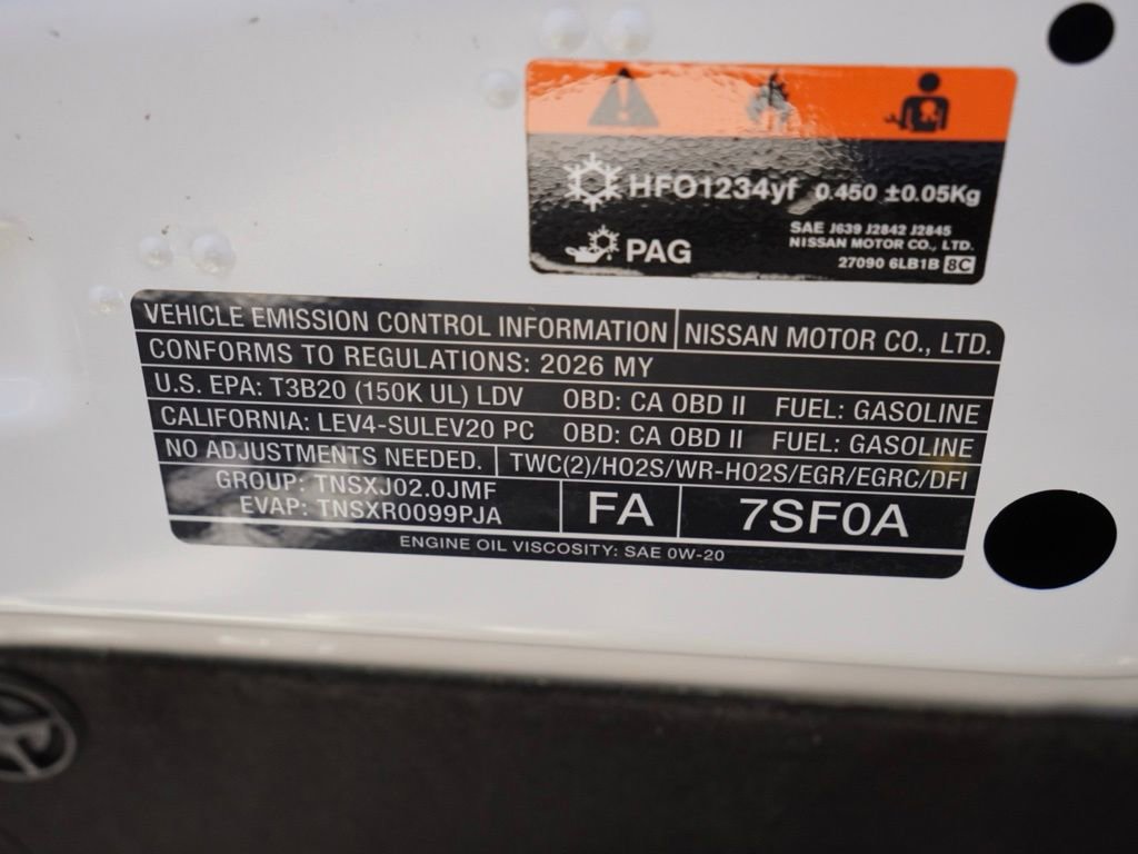 New 2026 Nissan Sentra 2.0 S w/ Floor Mat Package image 27