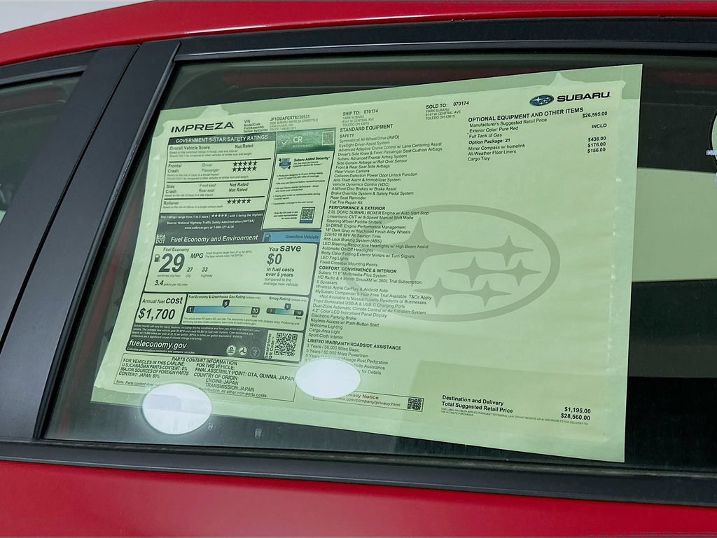 New 2026 Subaru Impreza 2.0i Sport AWD/4WD image 12