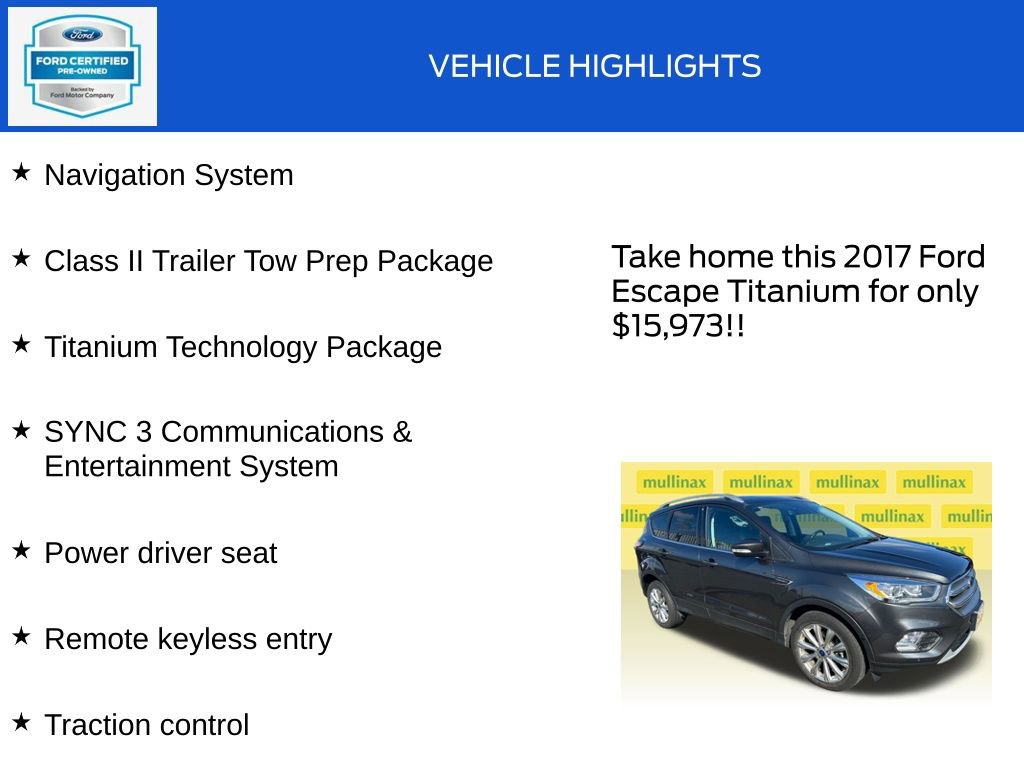 Used 2017 Ford Escape Titanium w/ Equipment Group 301A AWD/4WD image 18