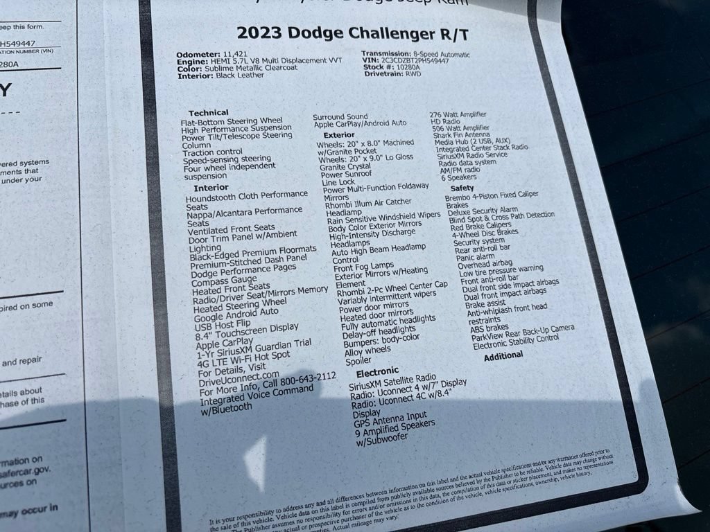 Used 2023 Dodge Challenger R/T w/ Plus Package RWD image 24