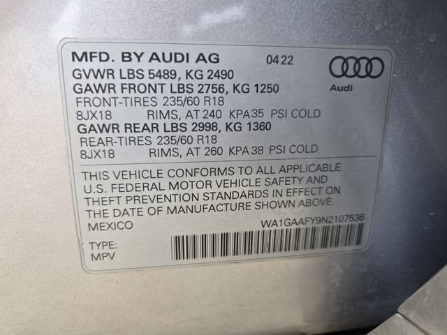 Used 2022 Audi Q5 2.0T Premium w/ Convenience Package AWD/4WD image 29