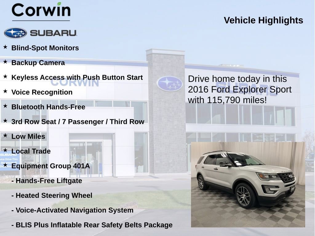 Used 2016 Ford Explorer Sport w/ Equipment Group 401A AWD/4WD image 6