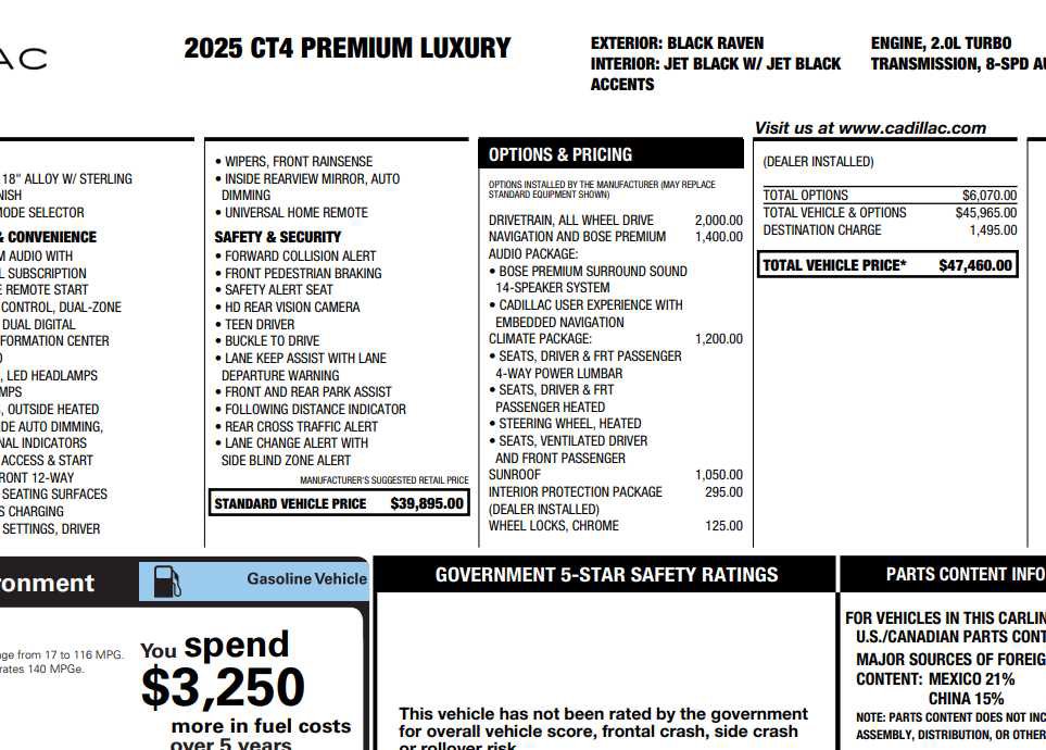 Used 2025 Cadillac CT4 Premium Luxury image 2