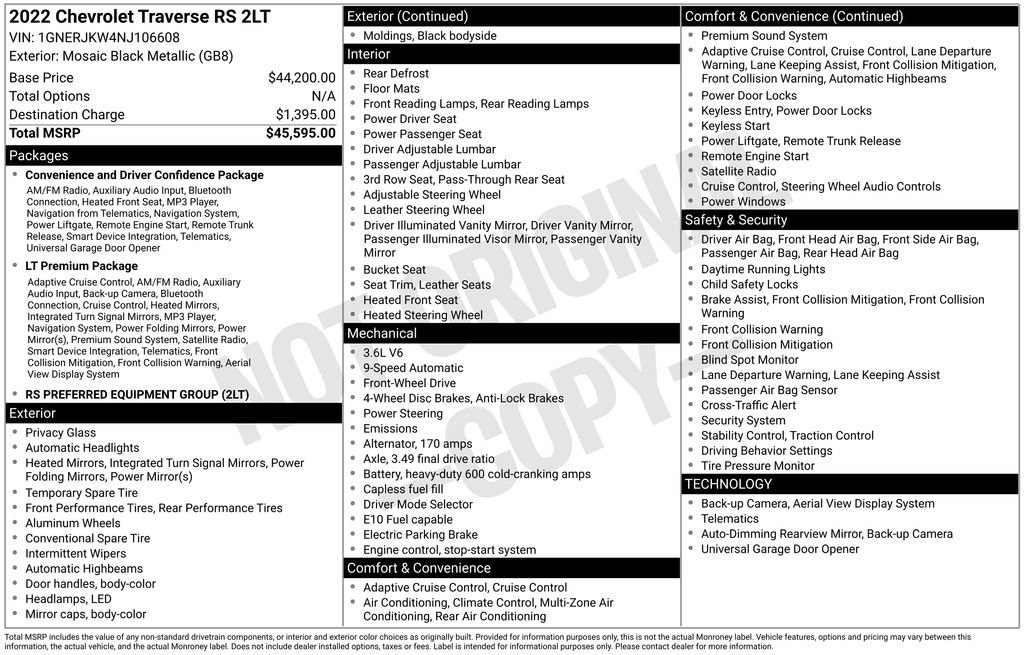 Used 2022 Chevrolet Traverse RS image 4