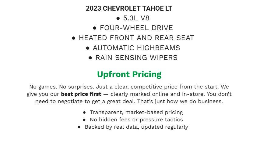 Used 2023 Chevrolet Tahoe LT w/ Luxury Package image 1