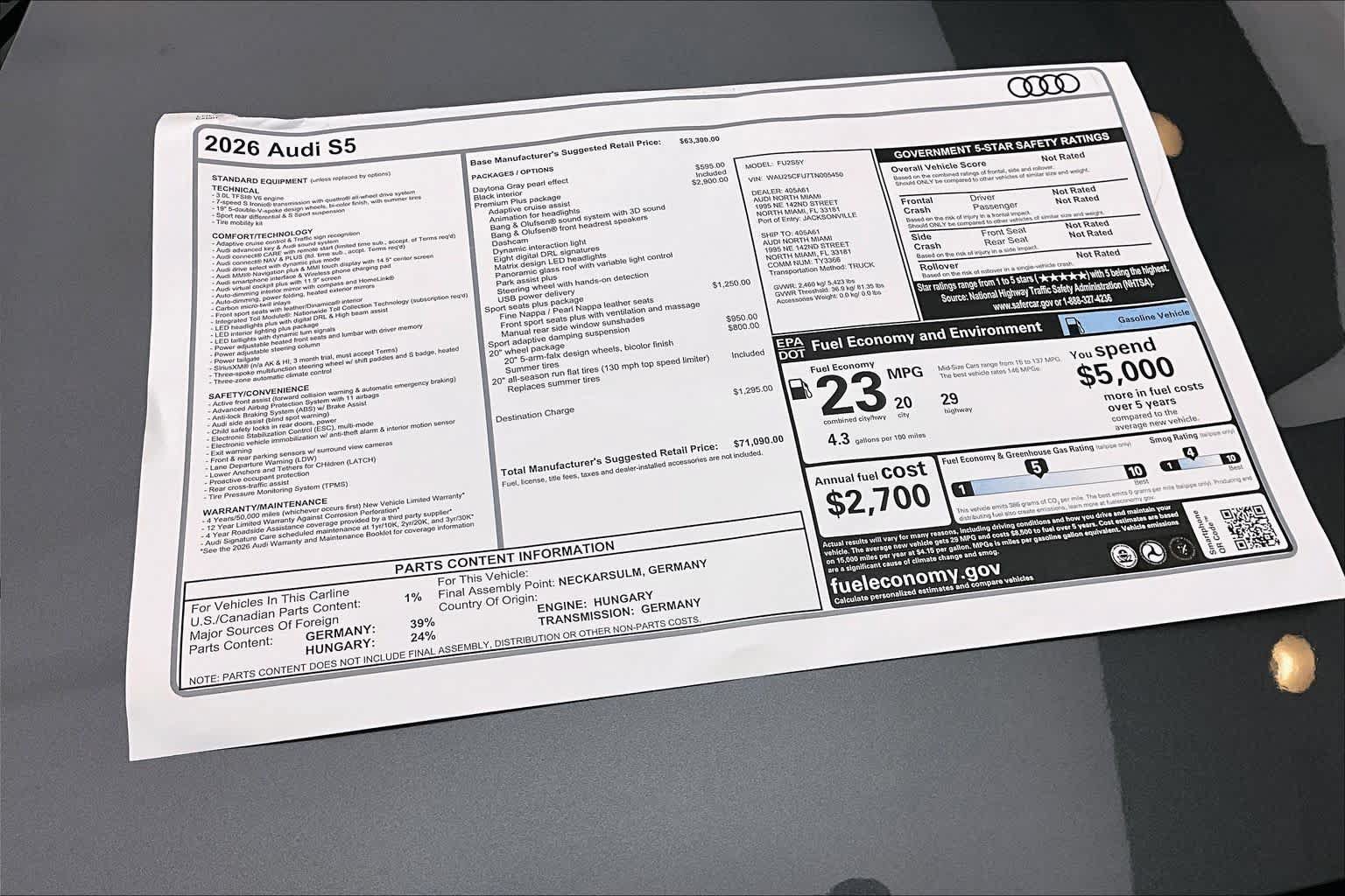 New 2026 Audi S5 Premium Plus AWD/4WD image 19
