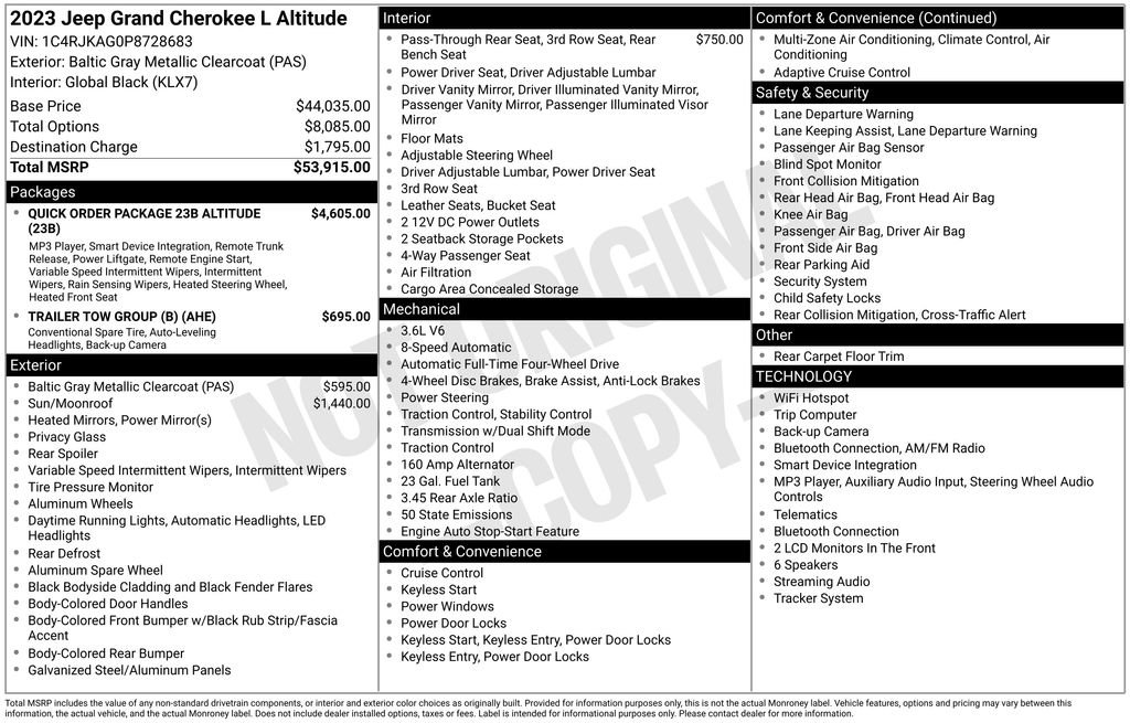 Used 2023 Jeep Grand Cherokee L Laredo AWD/4WD image 7