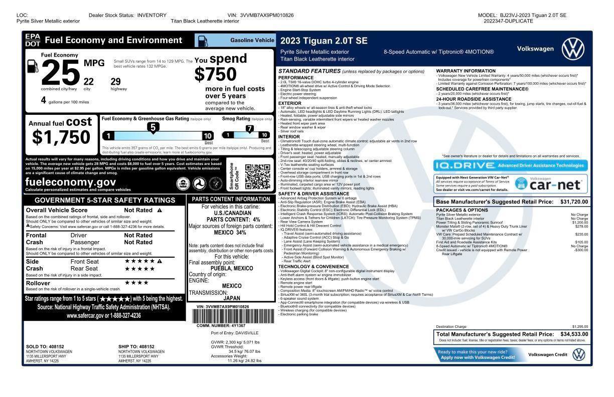 Certified 2023 Volkswagen Tiguan SE AWD/4WD image 49