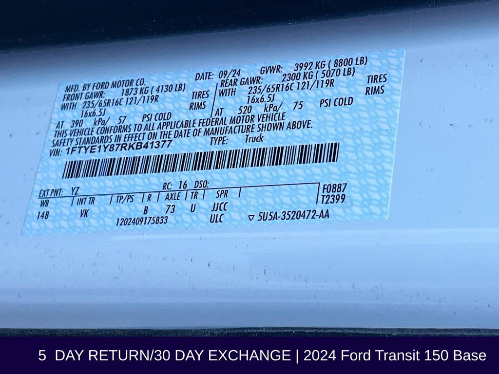 Used 2024 Ford Transit 150 Low Roof image 34