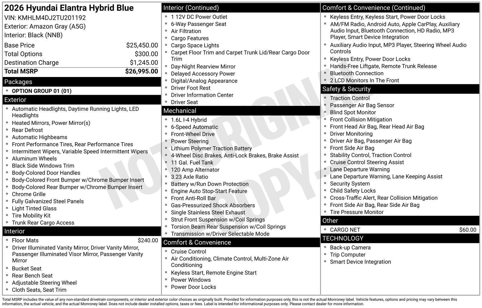 New 2026 Hyundai Elantra Hybrid FWD image 8