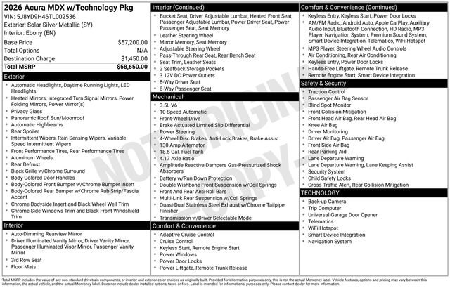 Used 2026 Acura MDX w/ Technology Package image 30