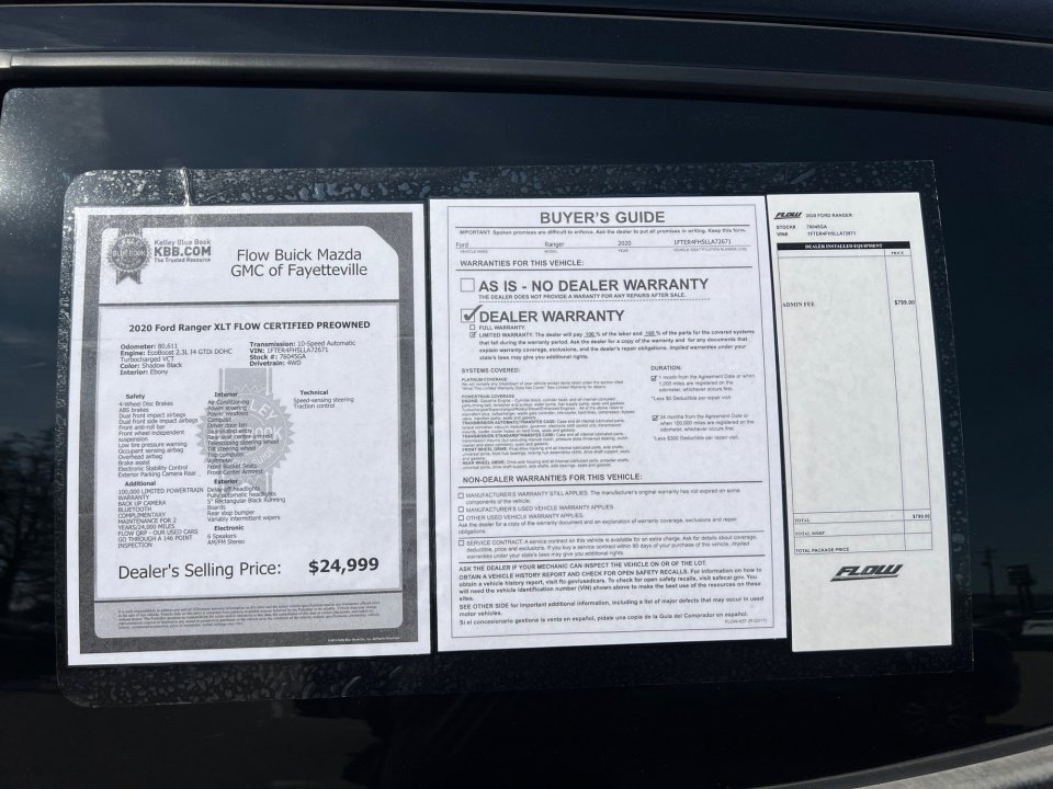 Used 2020 Ford Ranger XLT w/ Equipment Group 302A Luxury image 33